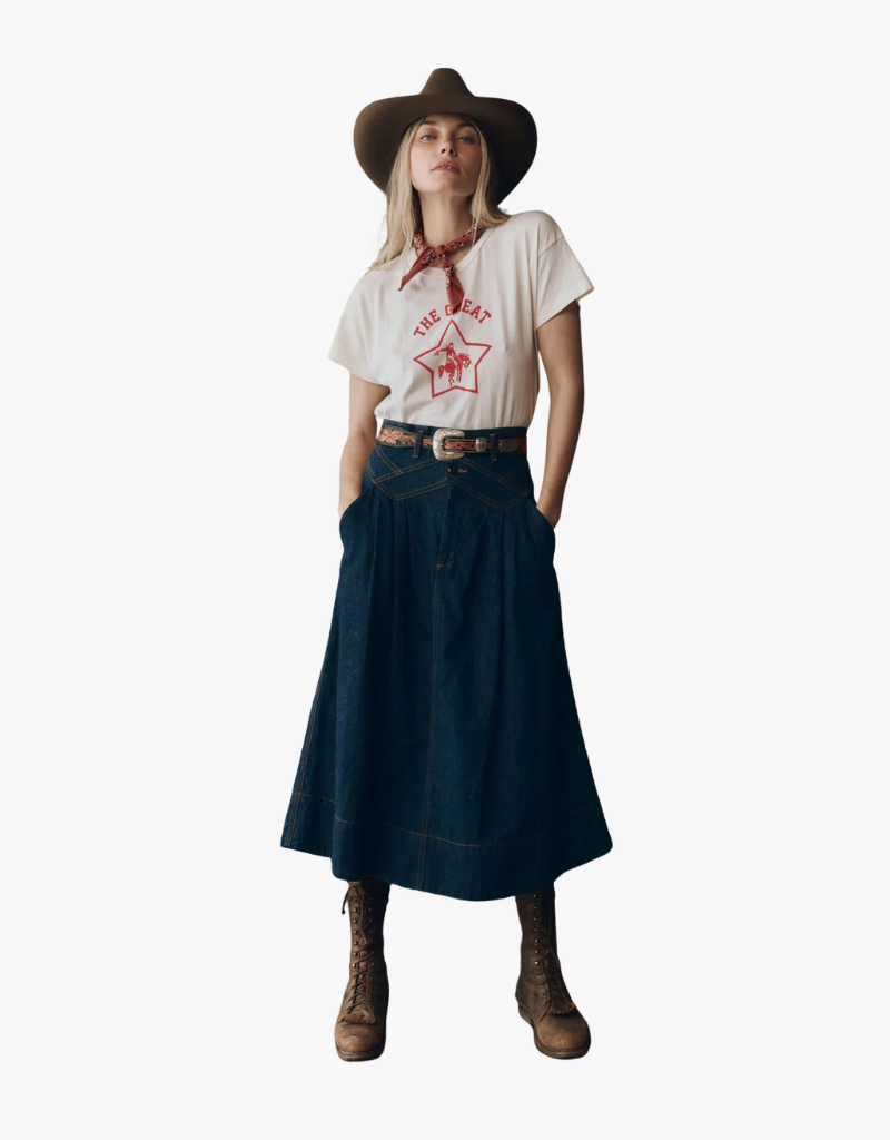 The Great The Field Skirt in Midnight Rinse