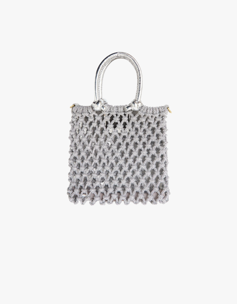 Clare V. Bianca Mini Bag in Silver