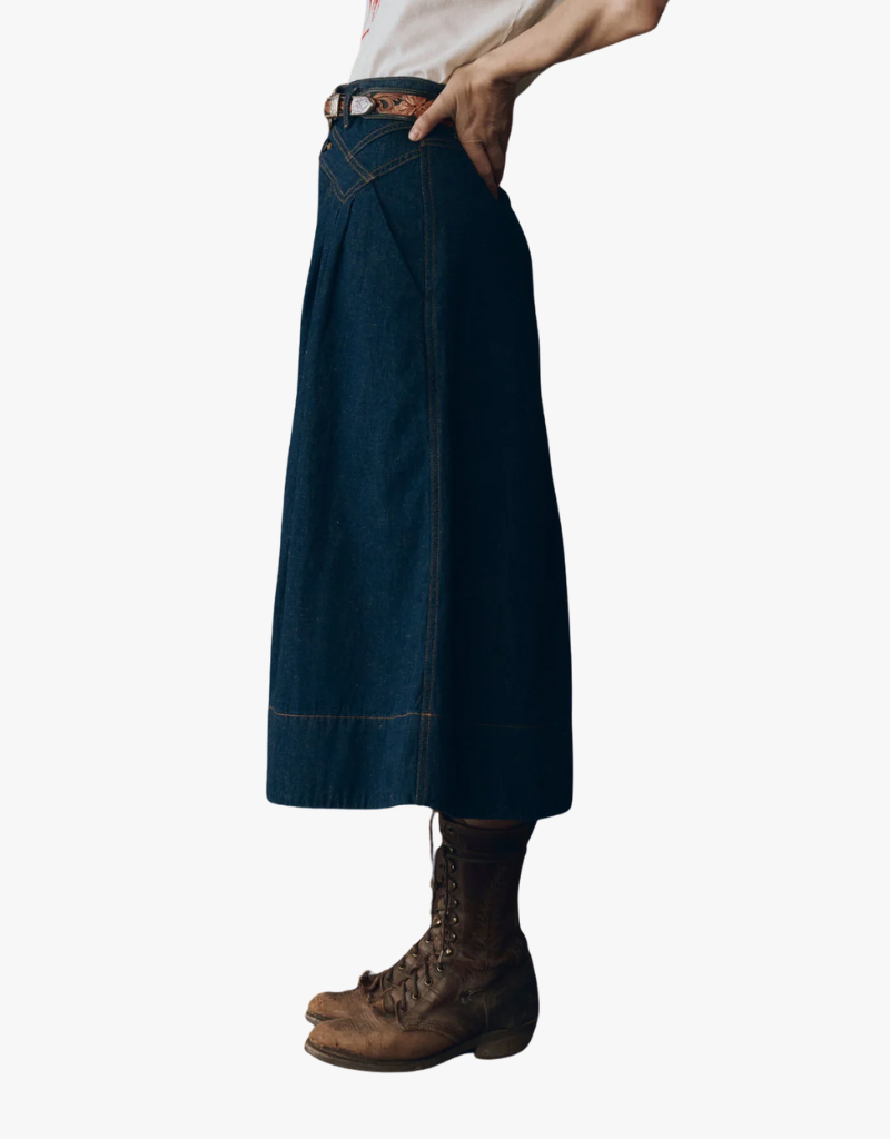 The Great The Field Skirt in Midnight Rinse