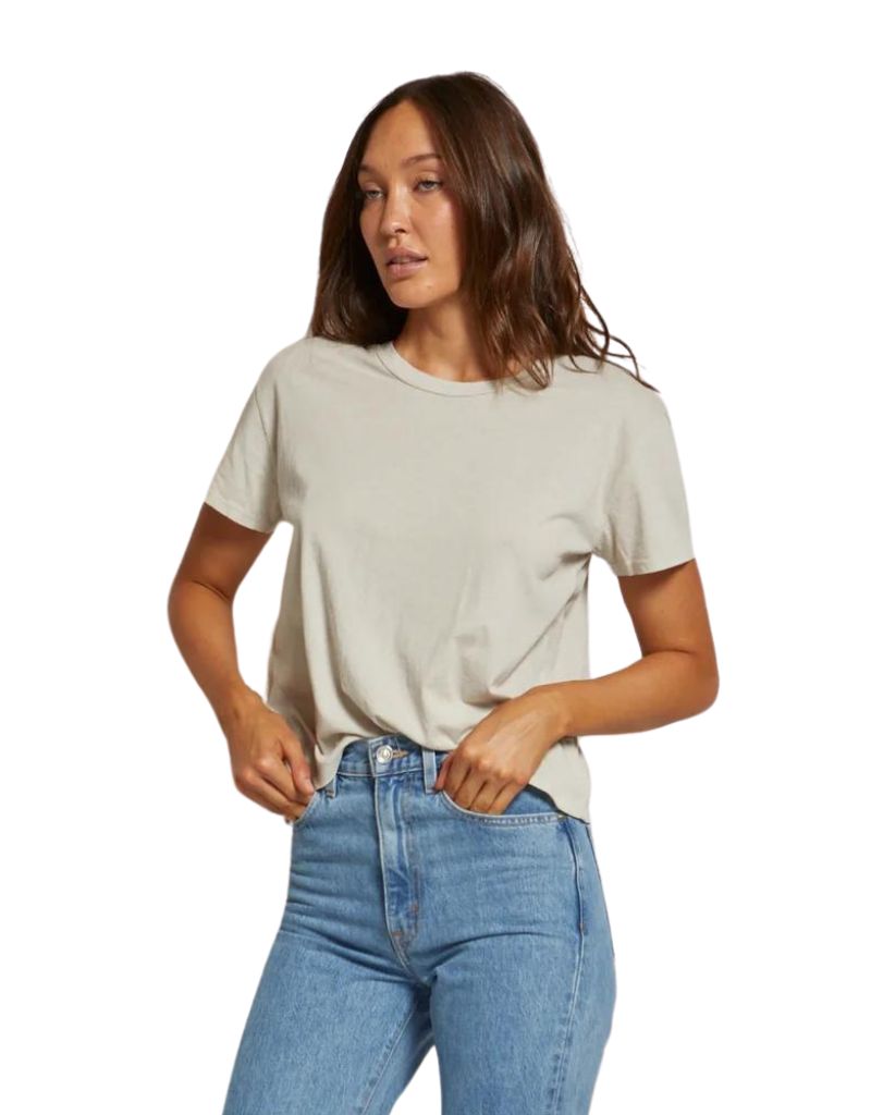 Perfect White Tee Harley Cotton Boxy Crew Tee in Chalk