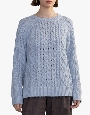 Margaret O'Leary Deidre Cable Pullover in Blues