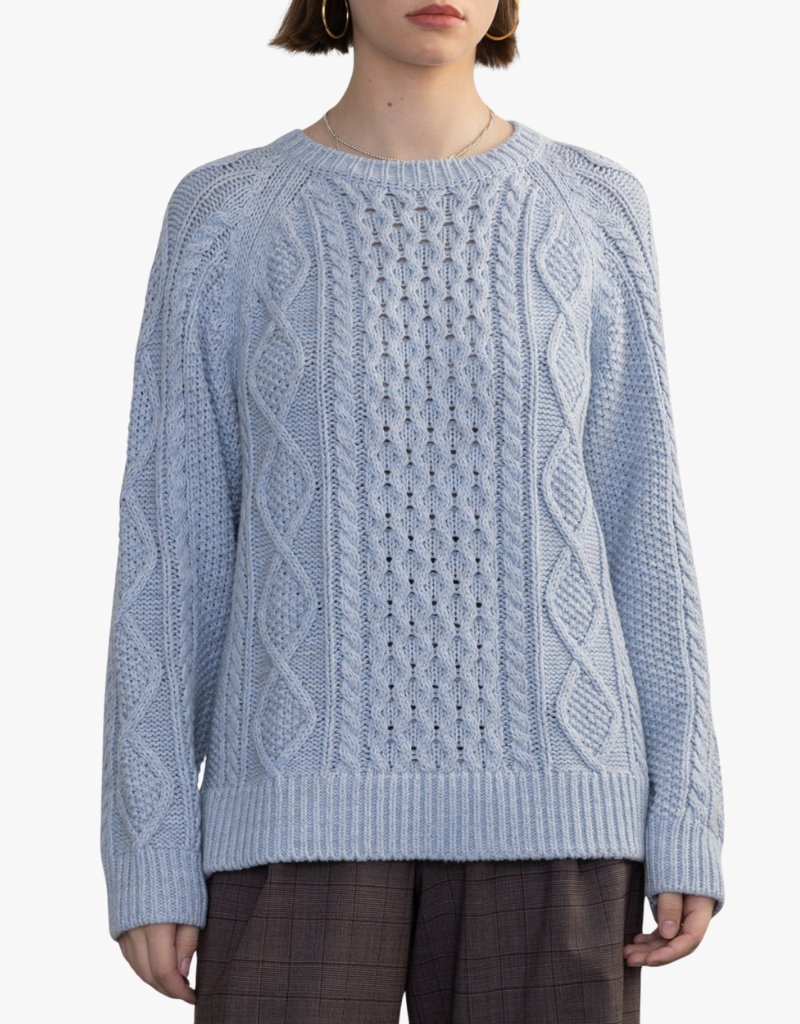 Margaret O'Leary Deidre Cable Pullover in Blues