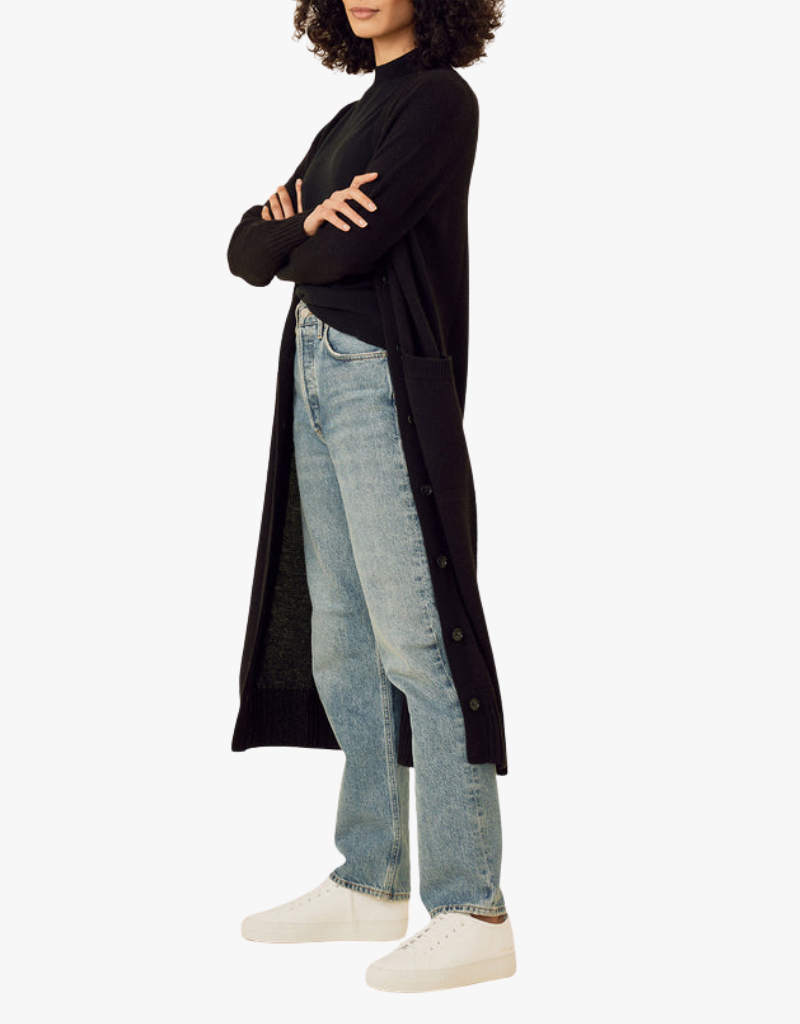 One Grey Day Morgan Cashmere Duster in Black