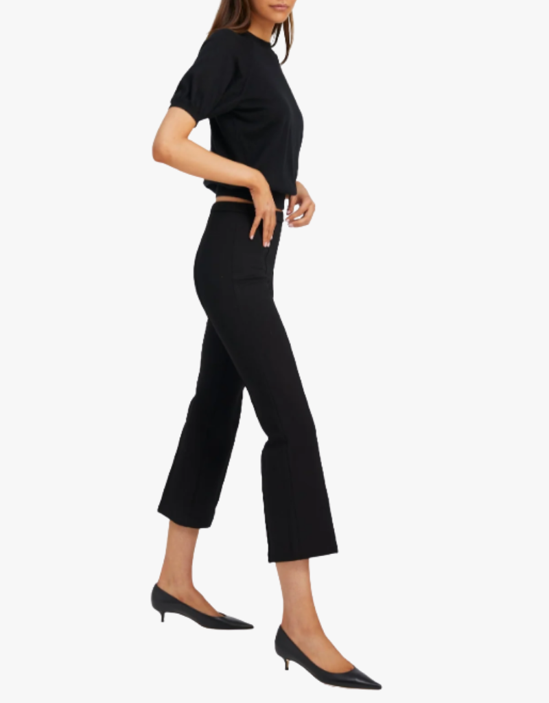 SPRWMN Ankle Flare With Pintucks in Black