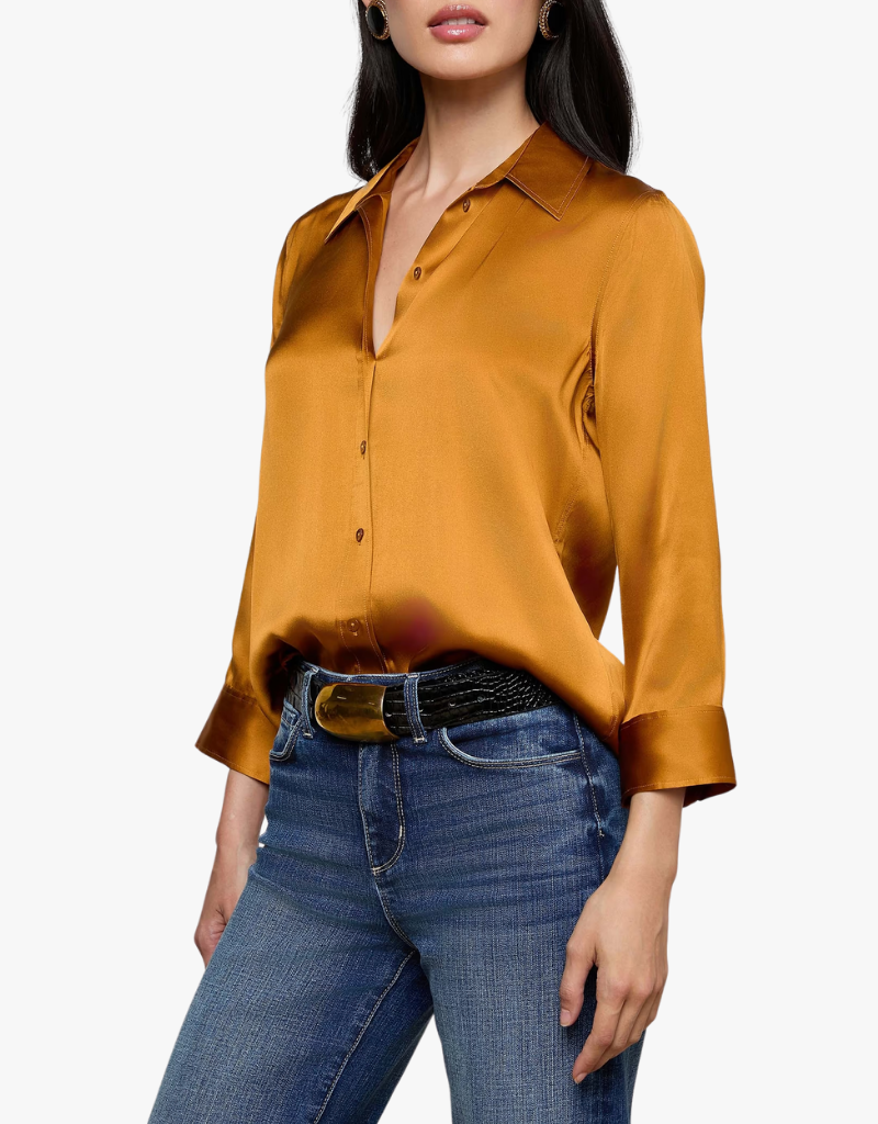 L'agence Dani 3/4 Sleeve Blouse in Dijon