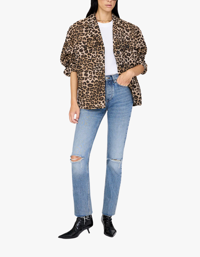 Anine Bing Flynn Jacket in Leopard