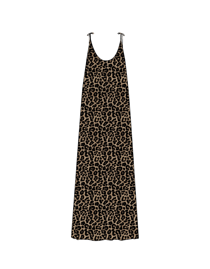 Anine Bing Flora Dress in Black & Brown Leopard
