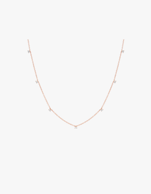 EF Collection 7 Prong Set Diamond Necklace in 14k Yellow Gold