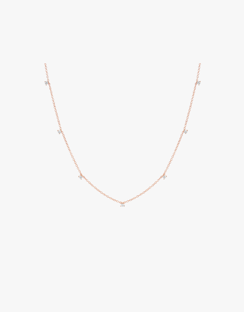 EF Collection 7 Prong Set Diamond Necklace in 14k Yellow Gold