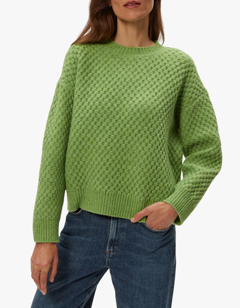 Michael Stars Sophia Honeycomb Stitch Sweater in Spearmint
