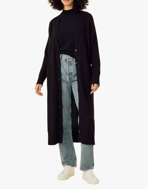 One Grey Day Morgan Cashmere Duster in Black