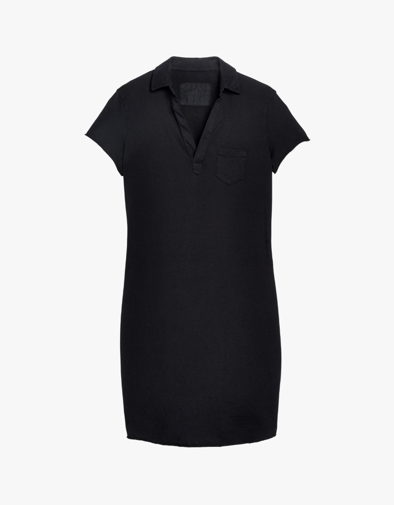 Frank & Eileen Lauren Polo Dress in Black (Heritage Jersey)