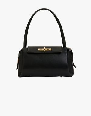 Hammitt Charlotte Flap Medium in Black & Brushed Gold