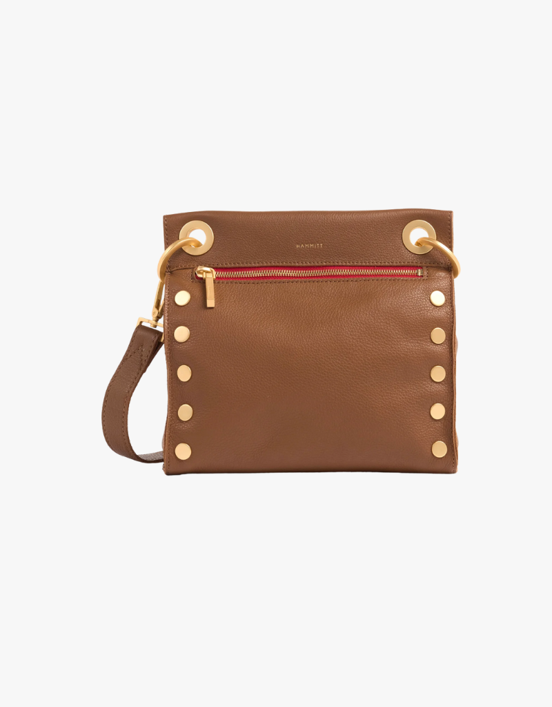 Hammitt Tony Medium Crossbody Bag in Mahogany Pebble & Brushed Gold
