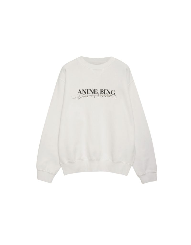 Anine Bing Ramona Sweatshirt Doodle in Ivory