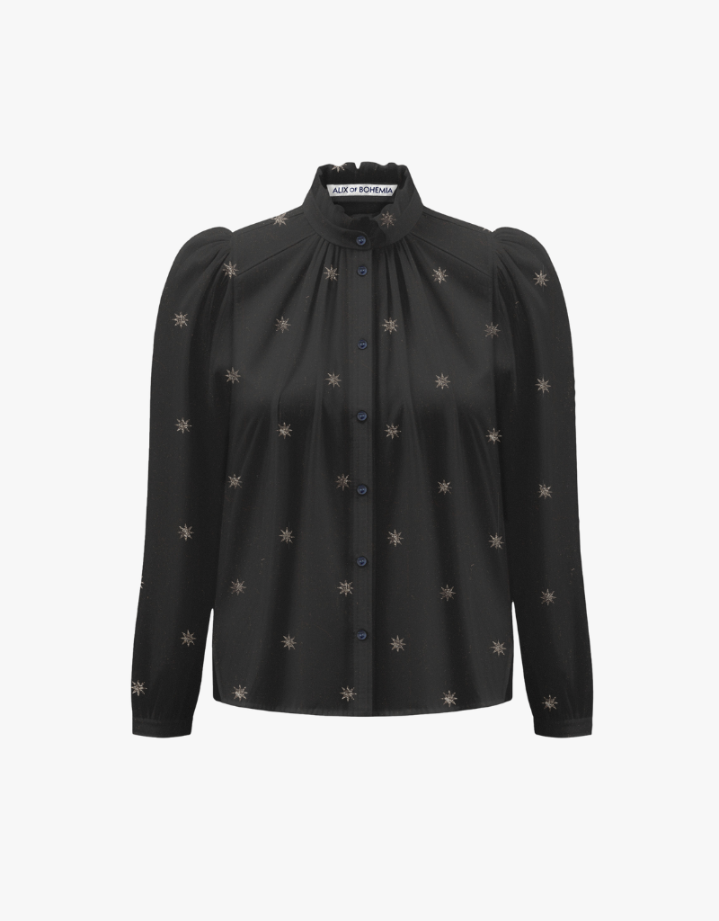 Alix Of Bohemia Artemis Celestial Night Shirt in Black