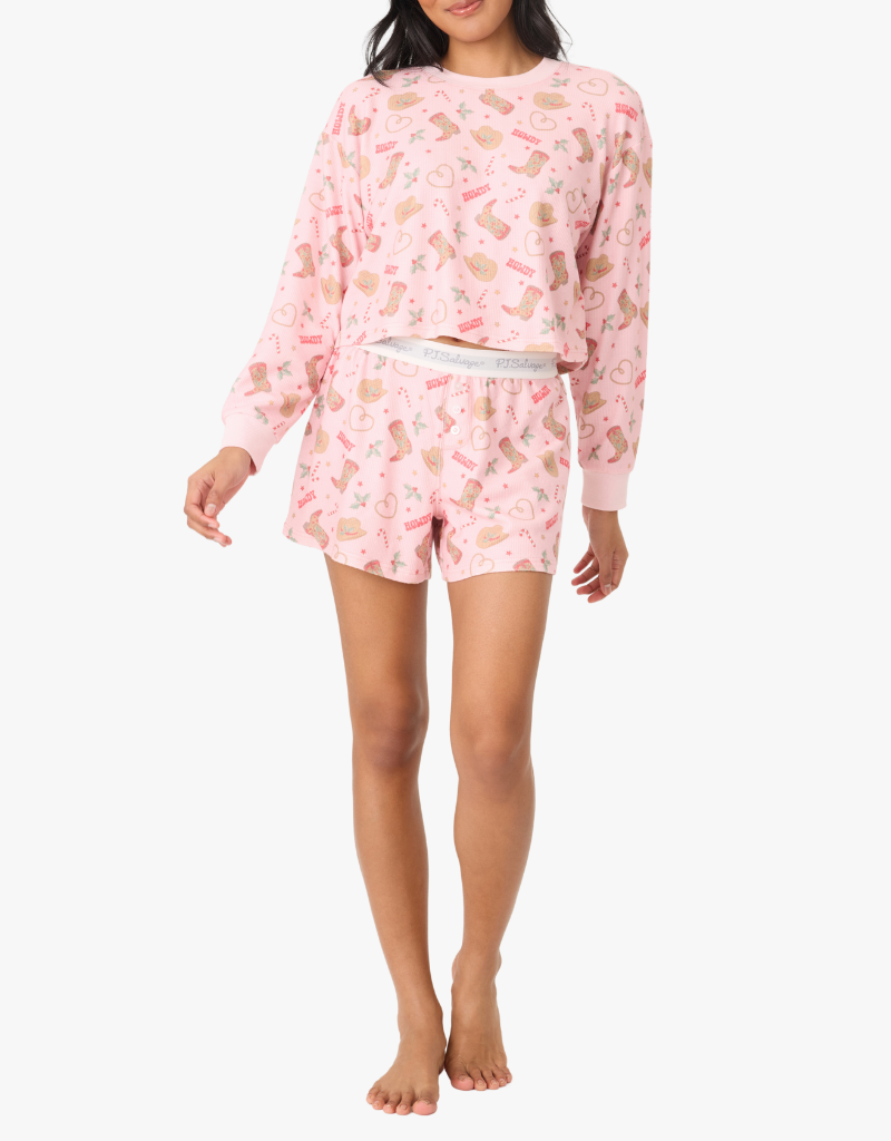 P.J. Salvage Boyfriend Boxer Short PJ Set in Pink