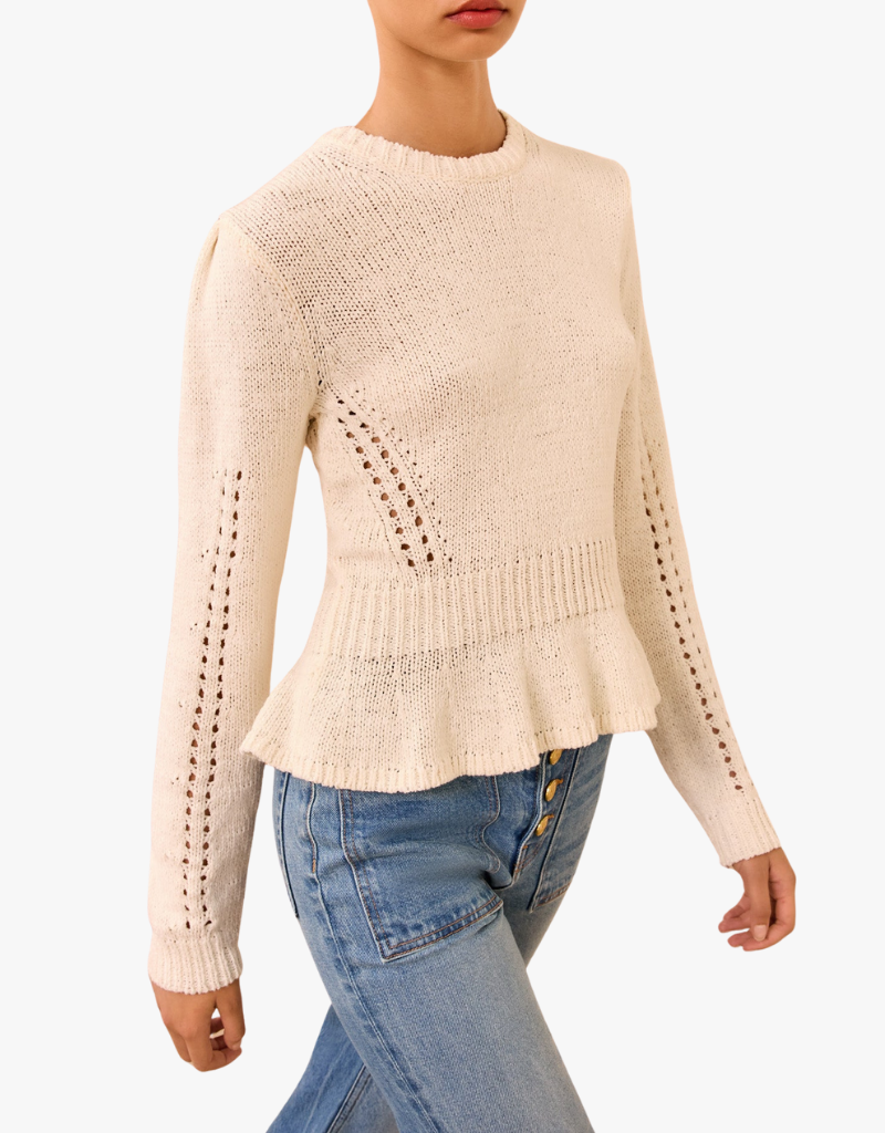 Ulla Johnson Aurelie Pullover Sweater in Cowrie
