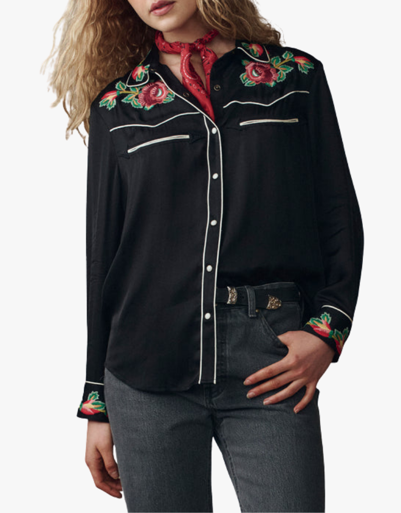 The Great The Heirloom Rose Western Shirt in Black