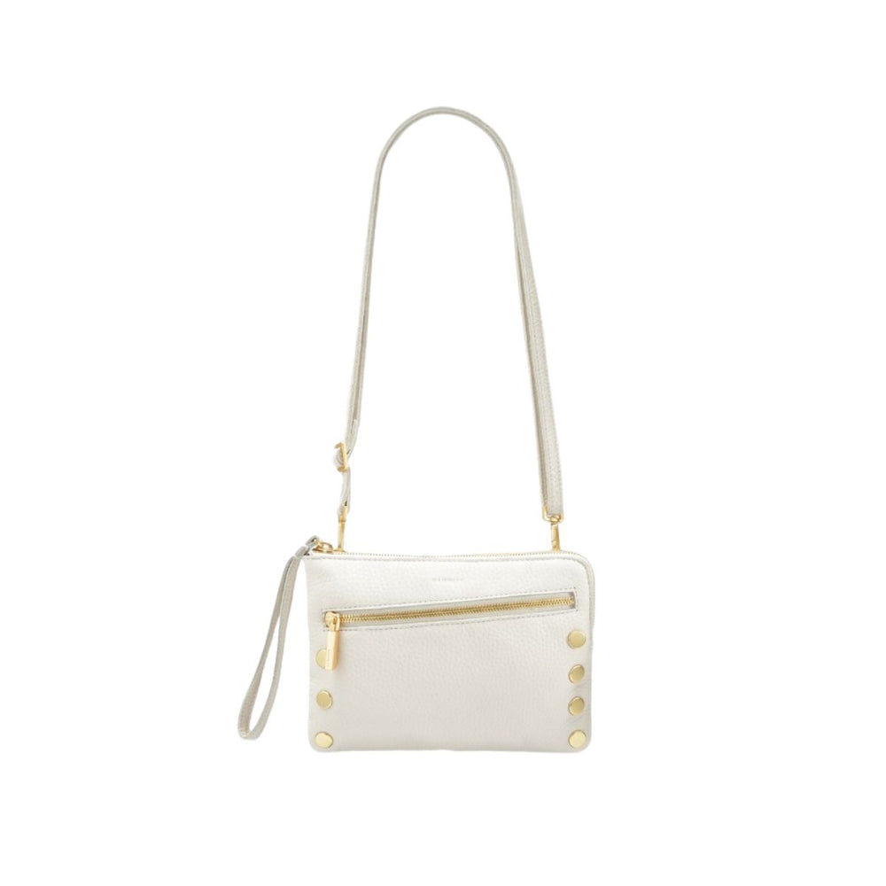 Hammitt Nash Small Clutch Handbag in Calla Lily White with Brushed Gold