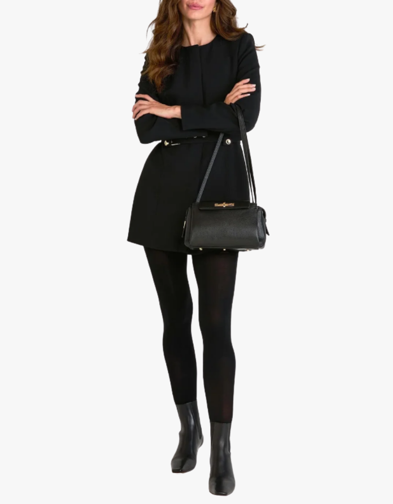 Hammitt Charlotte Flap Medium in Black & Brushed Gold