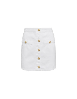L'agence Kris Button Front Mini Skirt in Blanc
