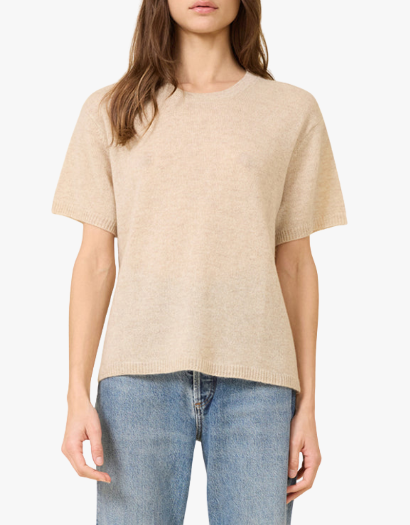 One Grey Day Sloane Cashmere Tshirt in Oatmeal