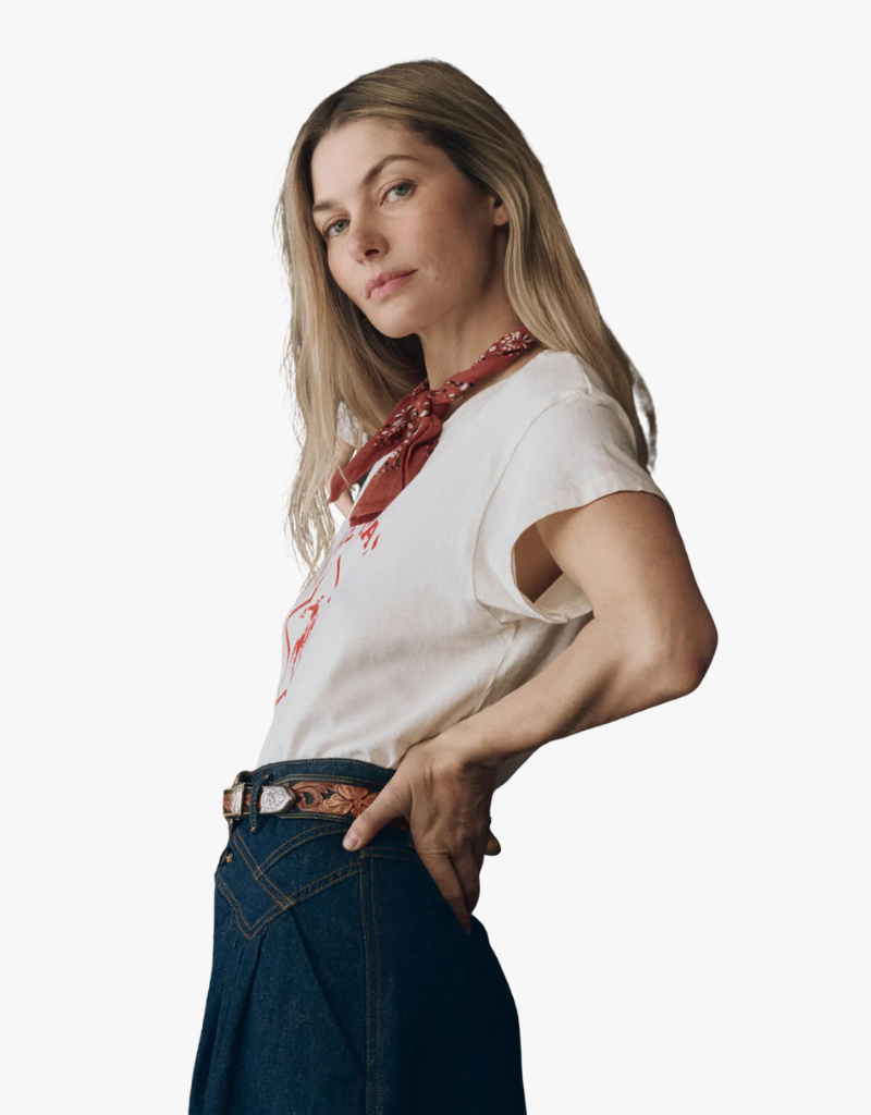 The Great The Boxy Crew w/ Rodeo Star Graphic in Washed White