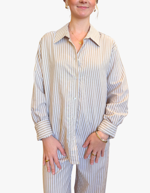 Michael Stars Carson Button Down Shirt in Khaki