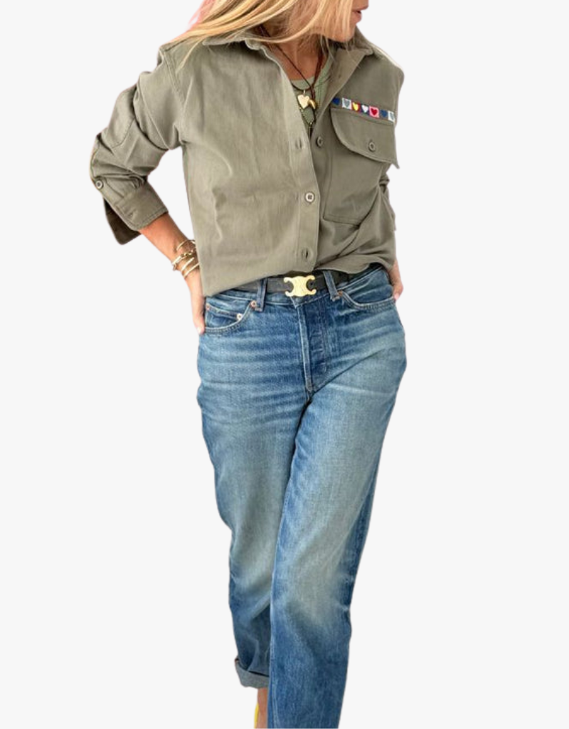 Kerri Rosenthal Pia Love Brigade Shirt in Army Green
