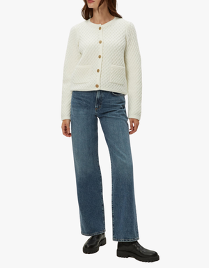 Michael Stars Cera Honeycomb Stitch Cardi in Ivory