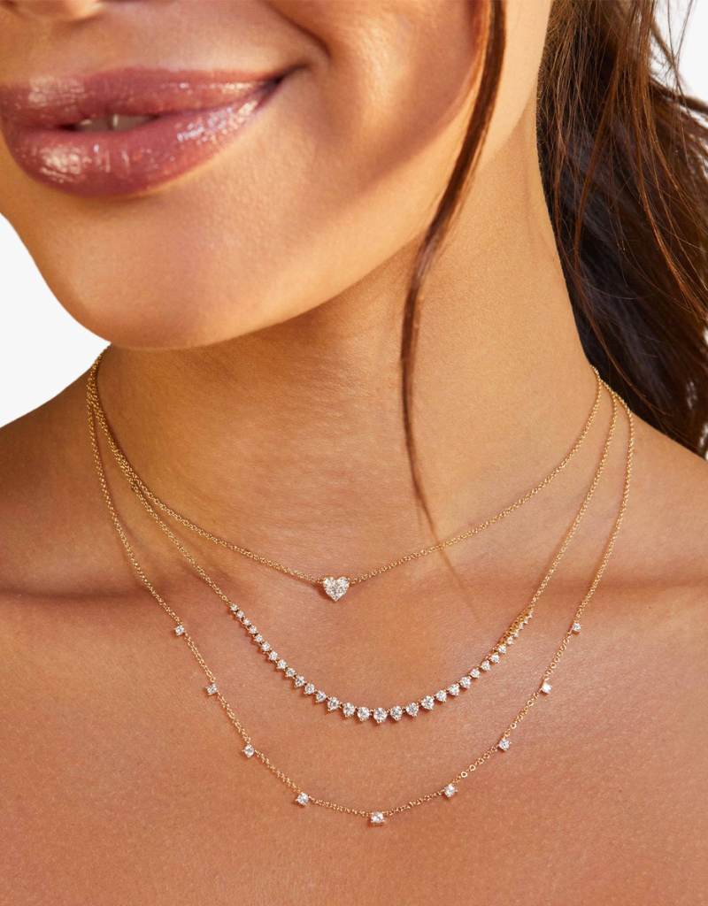 EF Collection Graduated Diamond Necklace 14k Yellow Gold