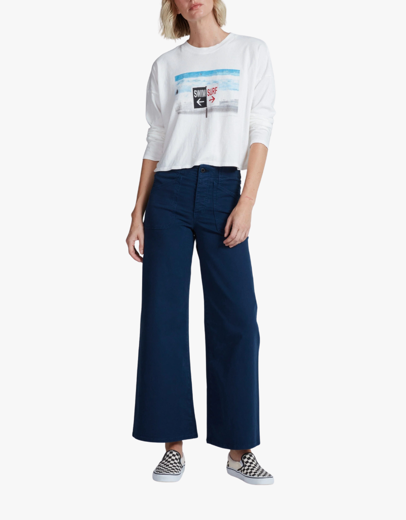 ASKK NY Cropped Long Sleeve in Swim Surf