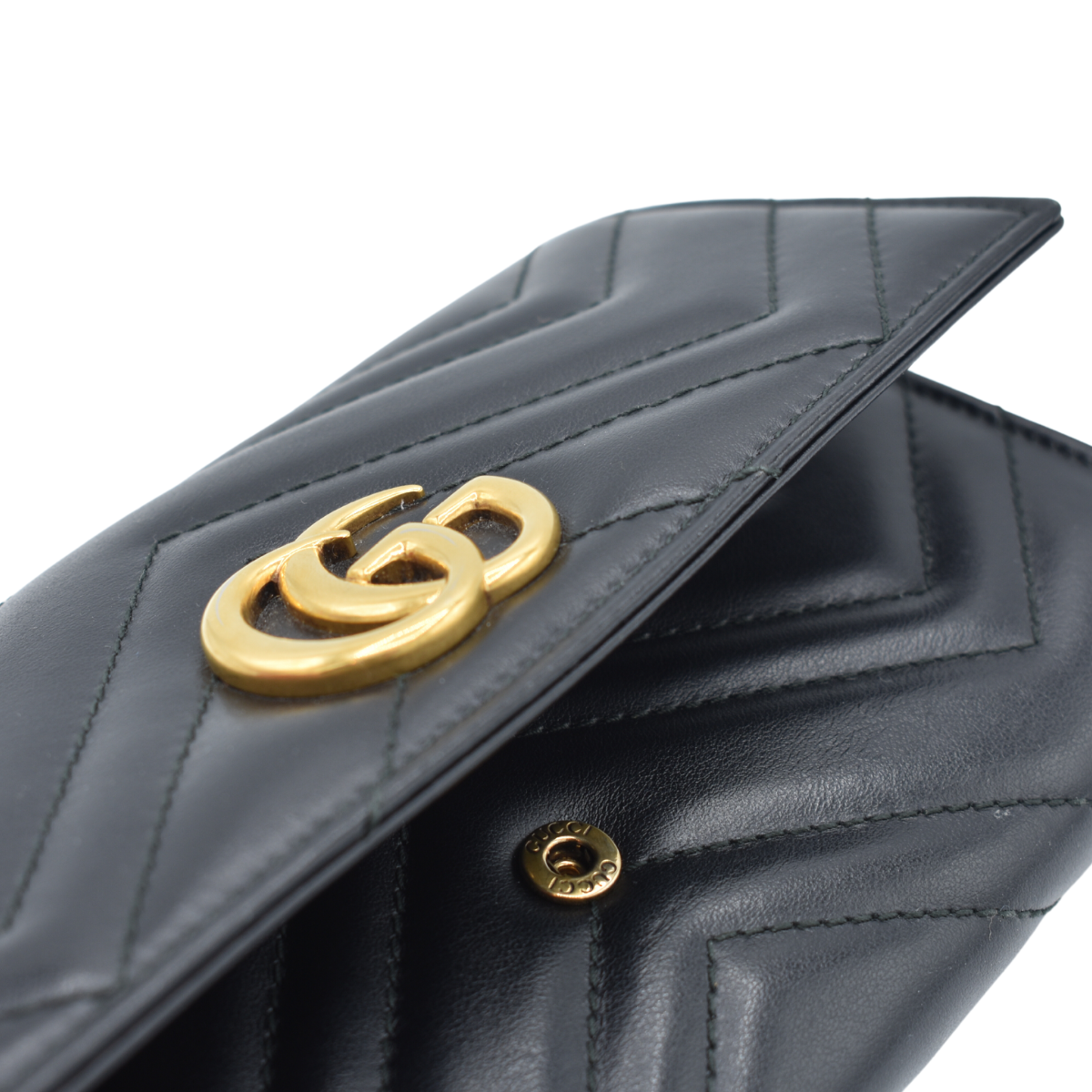 Ambiance Luxury Gucci Marmont Continental Wallet in Black