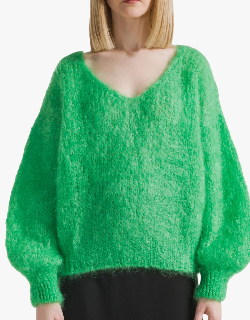 AmericanDreams Milana LS Mohair Knit in Bright Green