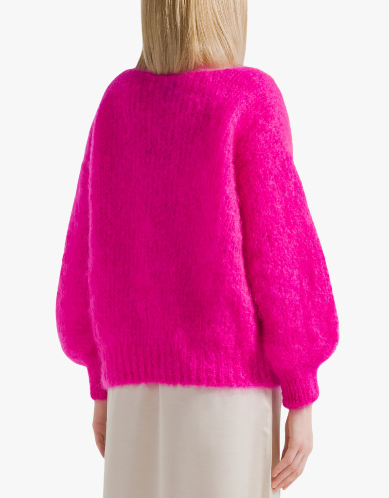 AmericanDreams Milana LS Mohair Knit in Neon Pink