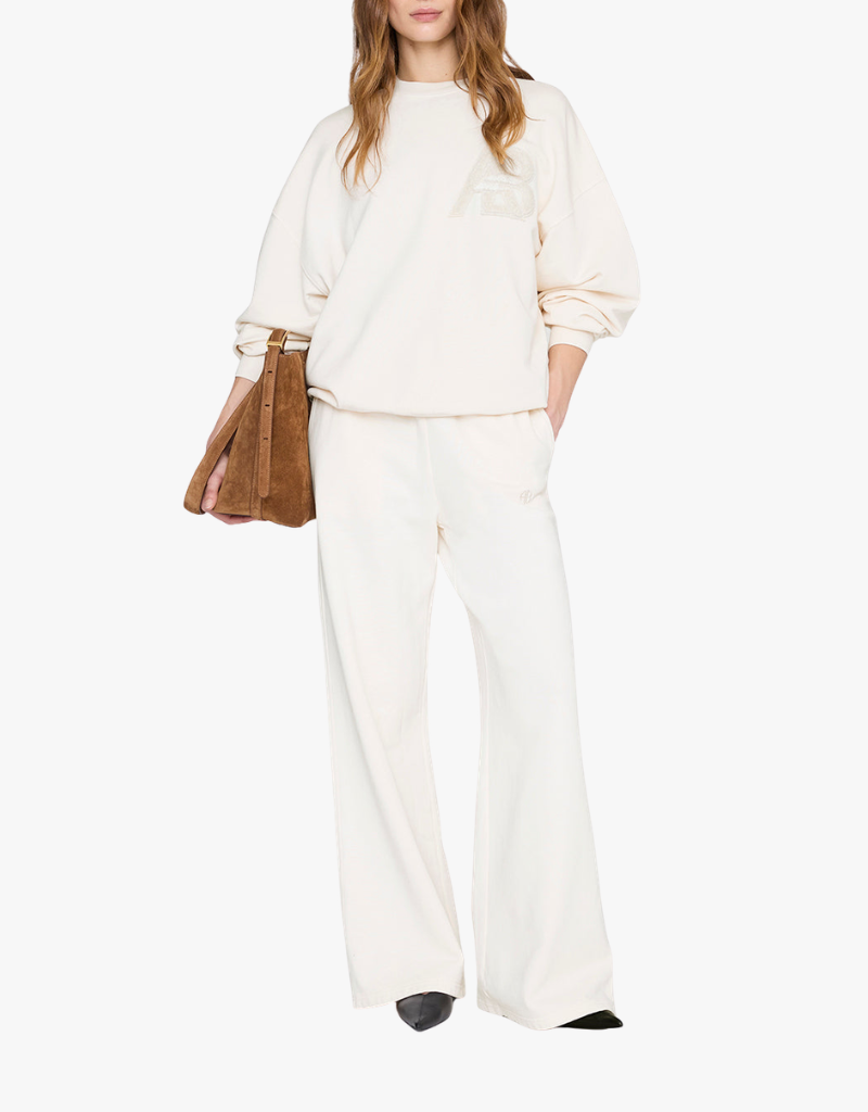 Anine Bing Kacey Sweatpant Monogram in Cream