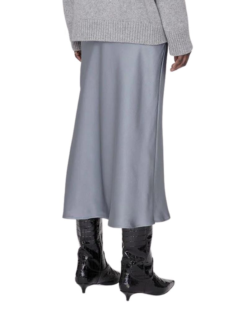Anine Bing Bar Silk Skirt in Grey