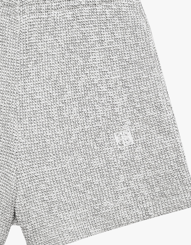 Anine Bing Kam Short Framed Monogram in Ivory & Black