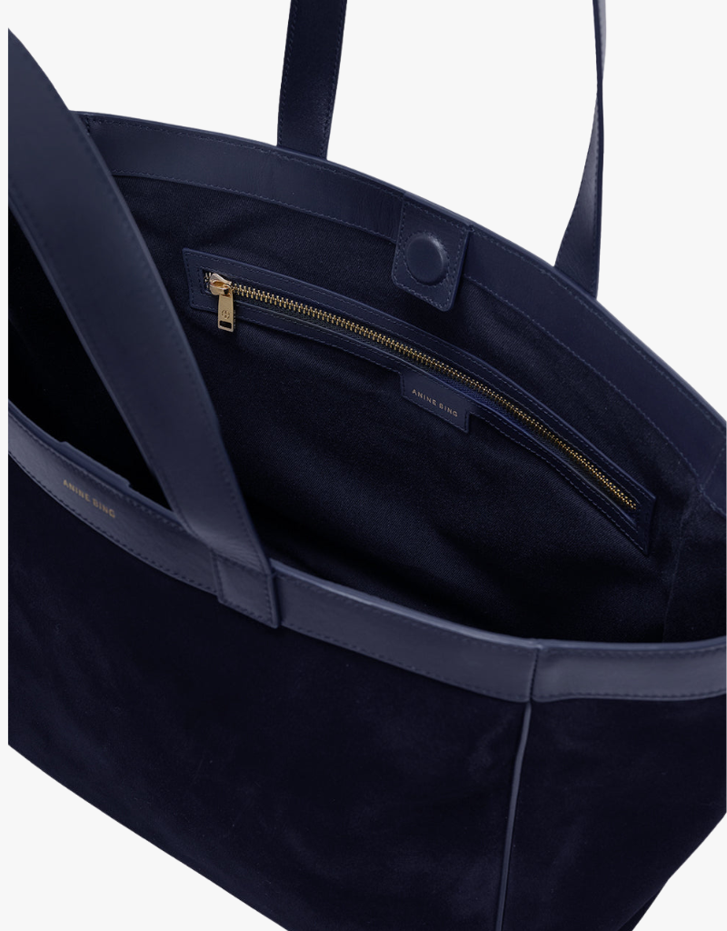 Anine Bing Medium Rio Tote in Navy Suede