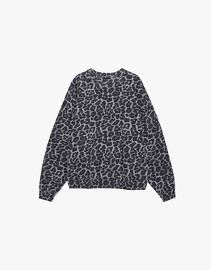 Anine Bing Miles Sweatshirt in Grey Leopard