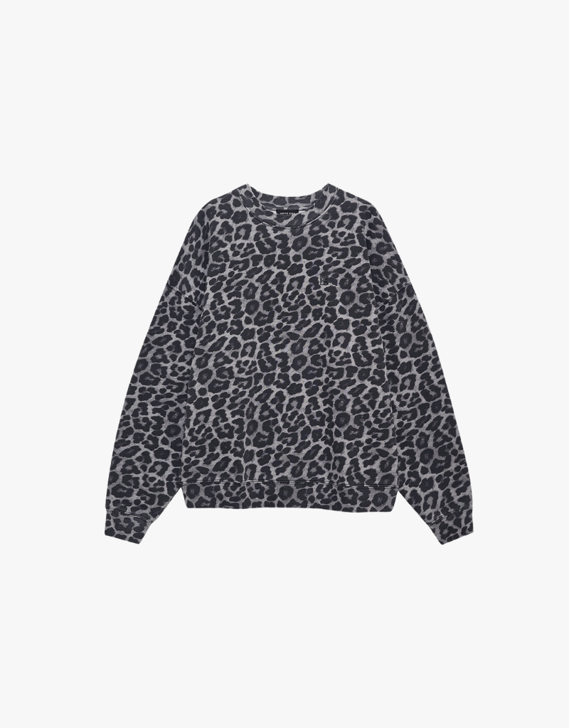 Anine Bing Miles Sweatshirt in Grey Leopard