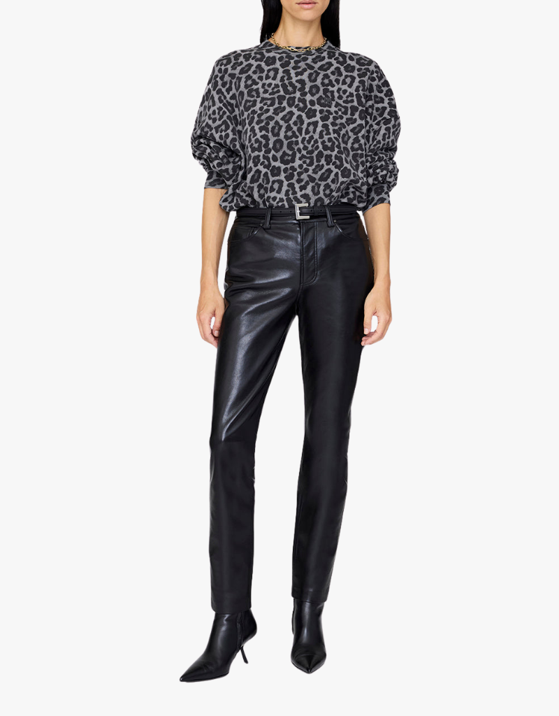 Anine Bing Miles Sweatshirt in Grey Leopard