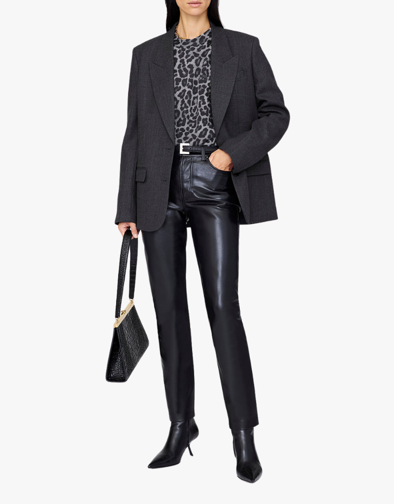 Anine Bing Miles Sweatshirt in Grey Leopard