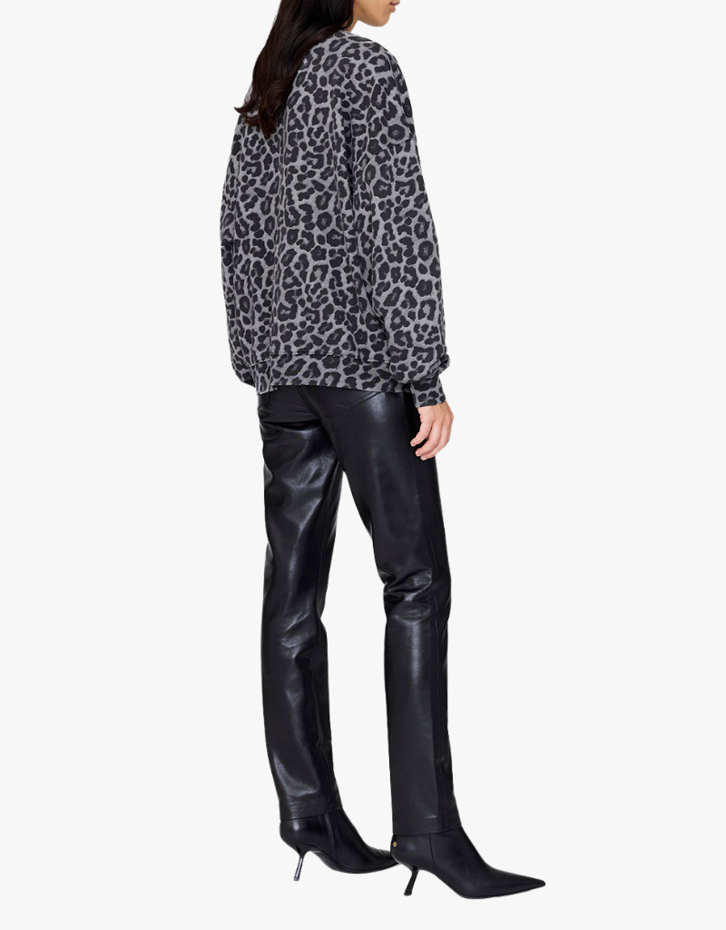 Anine Bing Miles Sweatshirt in Grey Leopard