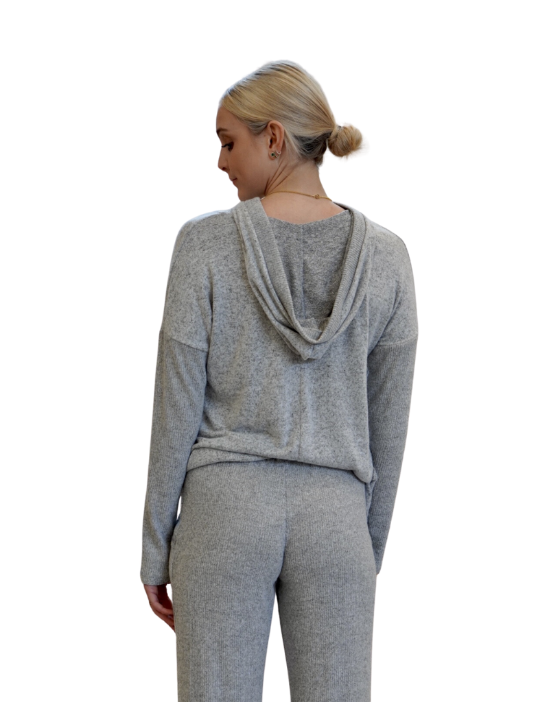 Astrologie Fallon Hooded Pullover Top in Grey Onyx