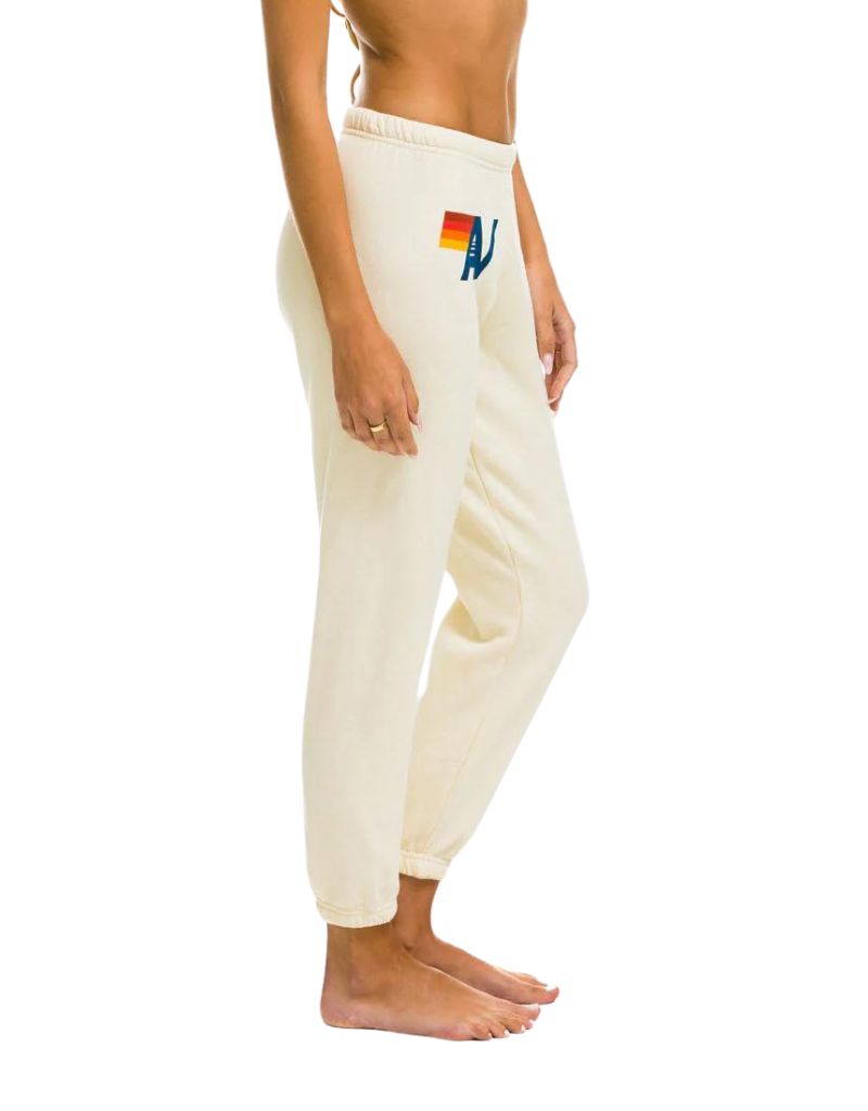 Aviator Nation Logo Women Sweatpants in Vintage White
