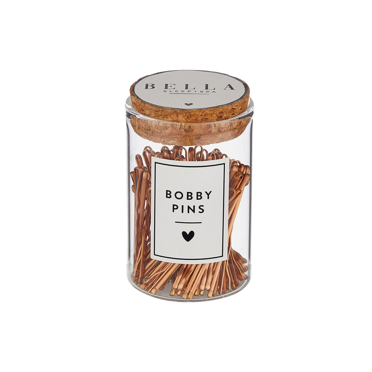 Bella Sleep + Spa Bobby Pins in Jar (100pcs) in Rose Gold