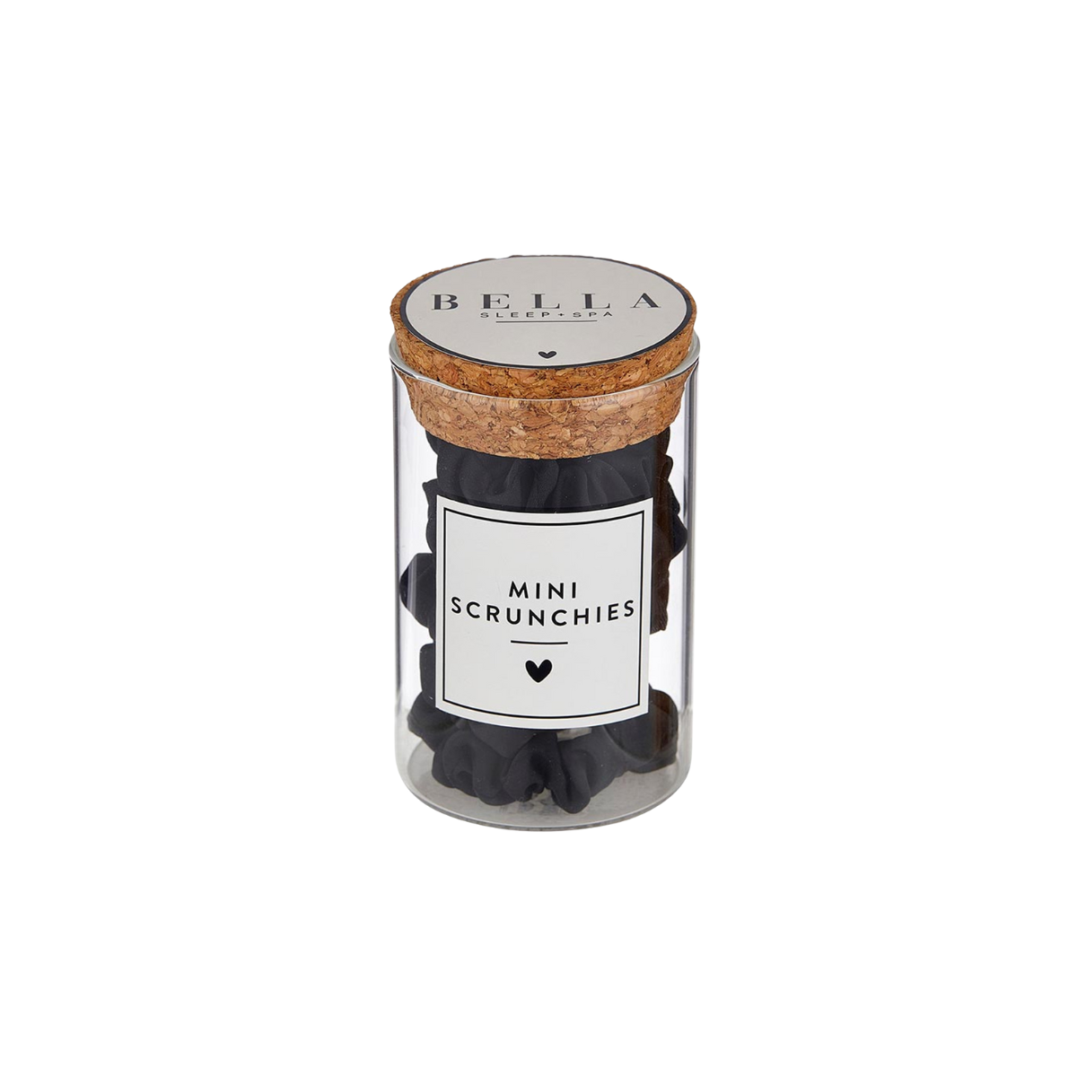 Bella Sleep + Spa Mini Satin Scrunchies Jar in Black