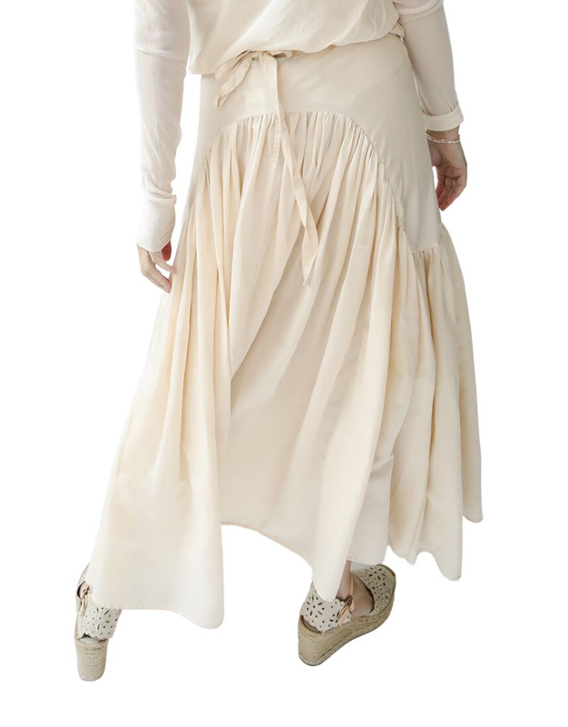 Brazeau Tricot Opera Ruffle Skirt in Tea Dip